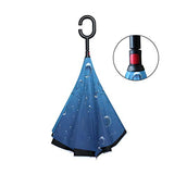 Reverse Umbrella Water Bubbles Windproof Anti-UV for Car Outdoor Use