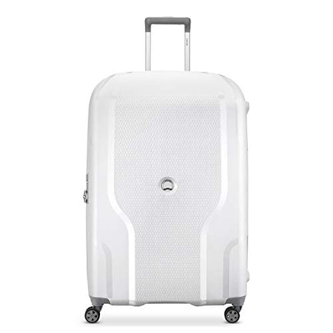 DELSEY Paris Clavel Hardside Expandable Luggage with Spinner Wheels, WHITE, Checked-Large 30 Inch