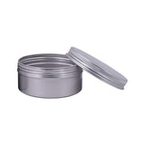 Healthcom 5-Ounce 12 Pack Screw Top Round Steel Tin Cans Aluminum Metal Tin Flat Storage Container for DIY Beauty,Cosmetics,Accessories,Candle Travel Tins or Storage Survival Kit