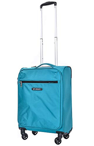 Ornate Ultra Light Weight Soft Suitcase - Carry On Luggage With Spinner Wheels (Sea Foam Green)