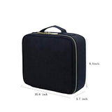 Travel Makeup Case Portable Cosmetic Train Case with Golden zipper for Women