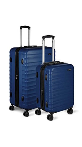 AmazonBasics 2 Piece Hardside Spinner Travel Luggage Suitcase Set - Navy