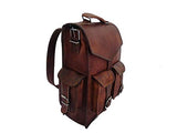 cuero Brown Vintage Leather Backpack Laptop Messenger Bag Rucksack Sling for Men Women (11" x 15")