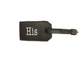 Deux Lux His Saffiano Black Luggage Tag