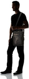 Piel Leather Laptop Shoulder Bag, Black, One Size