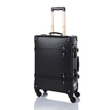 COTRUNKAGE Spinner Vintage Luggage PASCO Carry On Suitcase with TSA Lock (20", Black/Black)