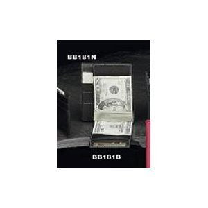 Bey-Berk Genuine Brown Leather Wallet With Money Clip