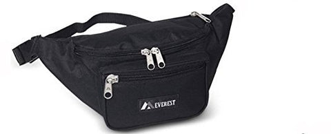 Everest 044XLD Extra Large Fanny Pack, Black Set of 2 Fanny Packs.
