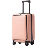COOLIFE Luggage Suitcase Piece Set Carry On ABS+PC Spinner Trolley with Laptop pocket (Sakura pink, 20in(carry on))