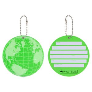 Protege Neon Round EZ ID Luggage Tags, 2 Pack Green