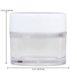 Beauticom High-Graded Quality 7 Grams/7 ML (Quantity: 60 Packs) Thick Wall Crystal Clear Plastic LEAK-PROOF Jars Container with White Lids for Cosmetic, Lip Balm, Lip Gloss, Creams, Lotions, Liquids