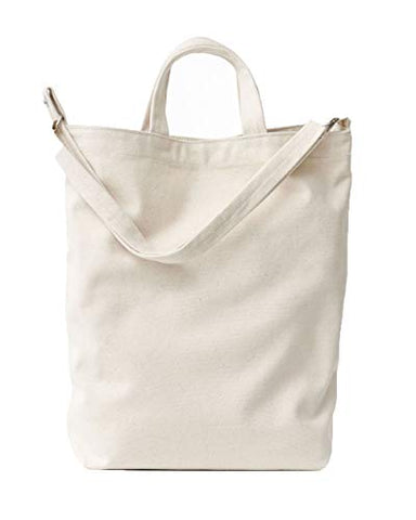 BAGGU Duck Bag Canvas Tote, Essential Everyday Tote, Spacious and Roomy, Natural Canvas (2018)