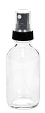 Vivaplex, 12, Clear, 1 oz Glass Bottles, with Black Fine Mist Sprayers