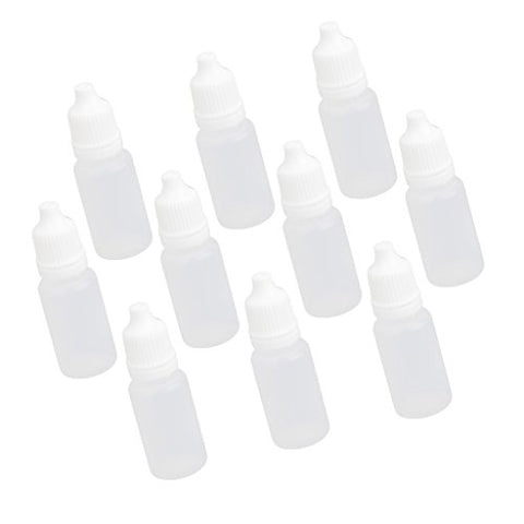 Baoblaze 10 Pieces Refillable White Empty Plastic Squeezable Dropper Bottles Container Eye Drops