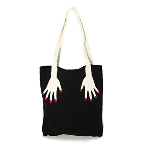 Bibitime Halloween Canvas Tote Bag Women Beach Crossbody Purse Handbag Reusable Shopping Bags