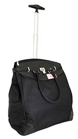 Trendy Flyer Computer/Laptop Rolling Bag 2 Wheel Case Plain Black