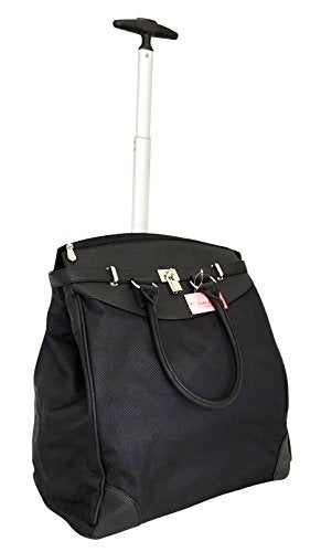 Trendy Flyer Computer/Laptop Rolling Bag 2 Wheel Case Plain Black