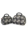 Dejuno Makeup Bag Grey With Zipper And Multi Compartment Easy To Carry 12" Set