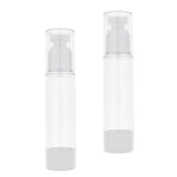 Baoblaze 2Pcs/lot 15ml/30ml/50ml Empty White Airless Serum Lotion Cream Pump Plastic Container