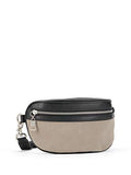 Josephine Adjustable Waist Belt Bag or Fanny Pack with 3 Zippered Pockets (black and grey)