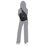 Baggallini Messenger Sling Organizer Shoulder Backpack Bag w Key Chain (Black/MES160)