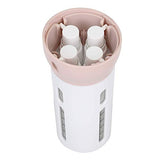 Travigo 4-in-1 Travel Bottle Dispenser, Includes Four Empty Reusable 1.4 oz. (40 mL) Cosmetic Toiletry Containers for Sanitizer, Soap, Lotions, Skincare, Makeup Products (Gray-Pink, 2 Piece Set)