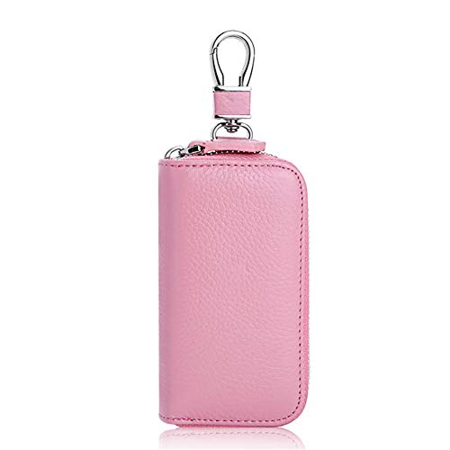 BOBILIKE Car Key Holder Wallet 6 Hoot Key Case for Women & men, Pink Small