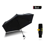 1PC Mini Umbrella Small Black Pockets Umbrellas Rain Women Folding Anti-UV Umbrella Kids Sunny