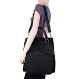 McKlein, N Series, Sofia, Nano Tech-Light Nylon with Leather Trim, 3-in-1 Nylon Ladies' Convertible Backpack Tote, Black (18545)