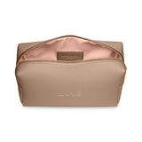 Katie Loxton Bag of Tricks Womens Vegan Leather Cosmetic Toiletry Wash Bag Taupe