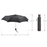 Lewis N. Clark Compact & Lightweight Travel Umbrella Opens & Closes Automatically, Black, One Size