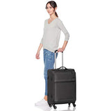 AmazonBasics Lightweight Softside Spinner - 3-Piece Set (22", 27", 32"), Black