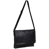 Kenneth Cole Reaction Strident-Class Vegan Leather 15" Laptop & Tablet Crossbody Messenger Bag for Work, School, & Travel, Black, Laptop