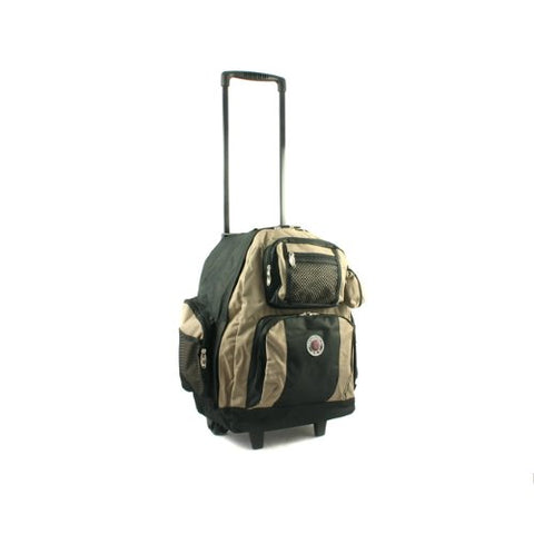 Transworld Roll-Away Deluxe Rolling Backpack - Khaki