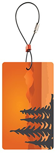 Lewis N Clark Travel Green Luggage Tag, Trees, Orange