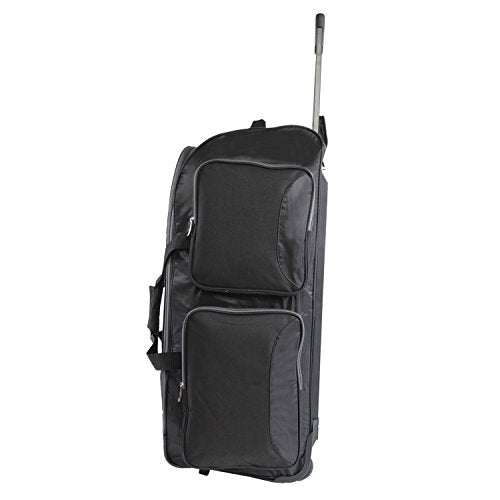 Fila 32" Large Lightweight Rolling Duffel Bag, Black, One Size