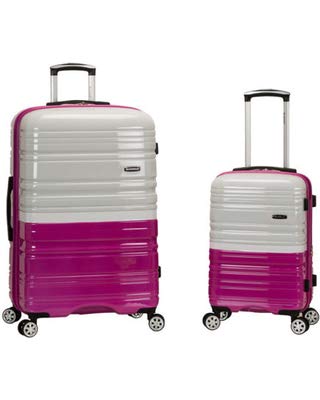 Rockland 20 Inch 28 Inch 2 Piece Expandable Abs Spinner Set, MAGENTA/WHITE