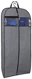 MISSLO 43" Gusseted Travel Garment Bag with Accessories Zipper Pocket, Hanging Garment Cover for Suits Jackets Coats, Grey