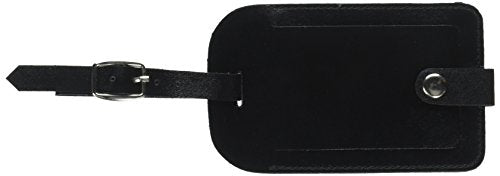 Dacasso Crocodile Embossed Leather Luggage Tag, Black (A2498)
