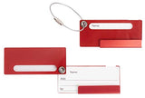 Travelambo Aluminum Luggage Tag Bag Tags 2 pcs Set (Red)