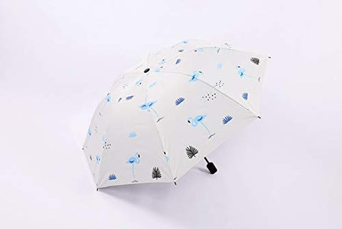 1PC Vinyl Umbrella Blue Flamingo Sun Protection UV Umbrella Sunny and rain Umbrellas