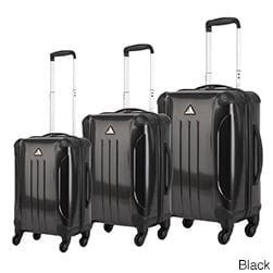 Triforce Apex 101 Collection Hardside 3-Piece Spinner Luggage Set (Black)