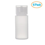 Travel Size Plastic Empty Squeeze Bottles, 30ml (1 oz) Pack of 6 Liquid Containers with Labels