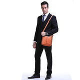Banuce Small Vintage Full Grains Italian Leather Messenger Bag for Men Women Business Shoulder