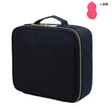 Travel Makeup Case Portable Cosmetic Train Case with Golden zipper for Women