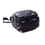 ABage Women's Mini Backpack Purse Chic Sequin PU Leather School Casual Daypacks, Black