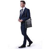 Banuce Black Real Leather Messenger Bag for Men Crossbody 9.7" iPad Shoulder Business Bag