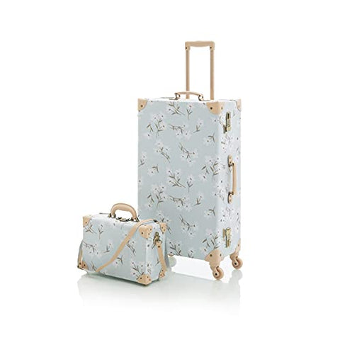 COTRUNKAGE Travel Vintage Luggage Set for Women with Spinner Wheels, Floral (13" & 26")