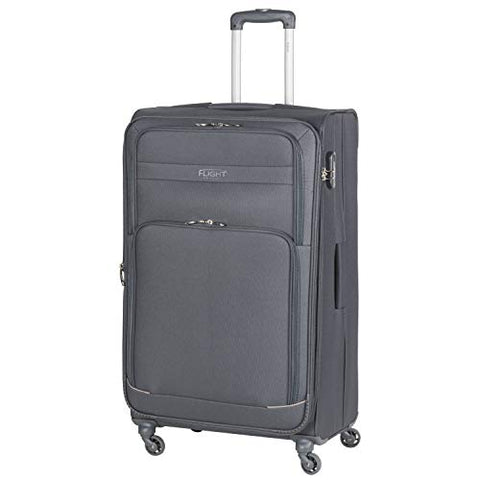 Flight Knight Lightweight 4 Wheel 300D Soft Case Suitcases Compatible Size For Vueling, Condor, TUI Fly - Large Charcoal FK0032_L
