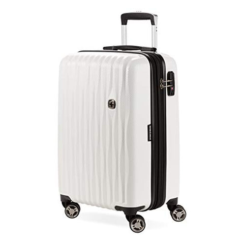 SwissGear 7272 Energie Hardside Expandable Luggage with Spinner Wheels, White, Carry-On 19-Inch